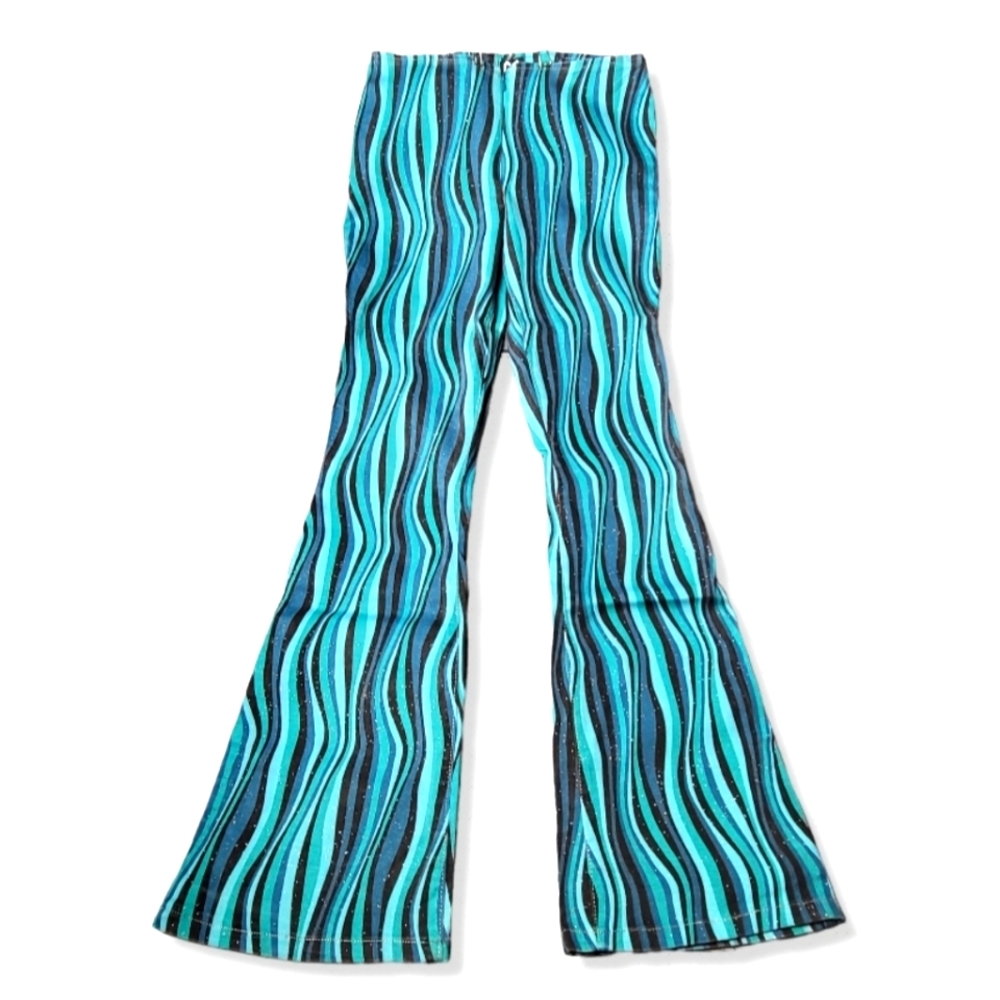 Vintage 90s Y2K XOXO Stretch Twill Printed Flare Pants Size 1/2